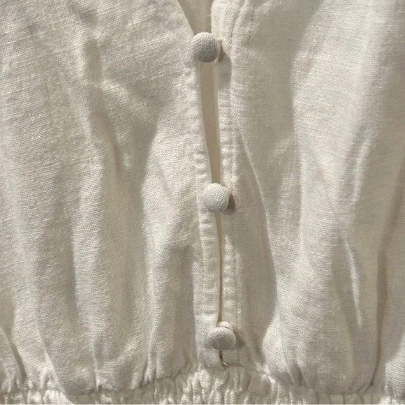 Universal Thread White Linen Blend Puff Sleeve Midi Dress XXL - Picture 2 of 6